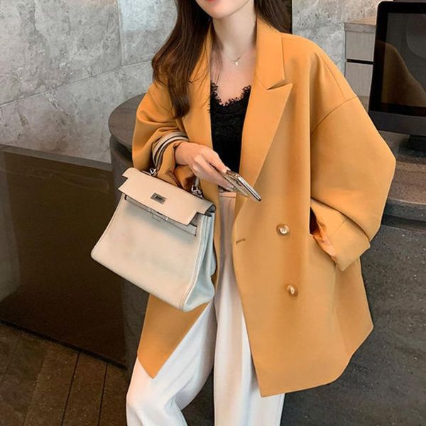 women's suits & blazers spring autumn women jacket office ladies korean elegant 2021 orange yellow casual loose single breasted female, White;black
women's suits & blazers spring autumn women jacket office ladies korean elegant 2021 orange yellow casual loose single breasted female, White;black