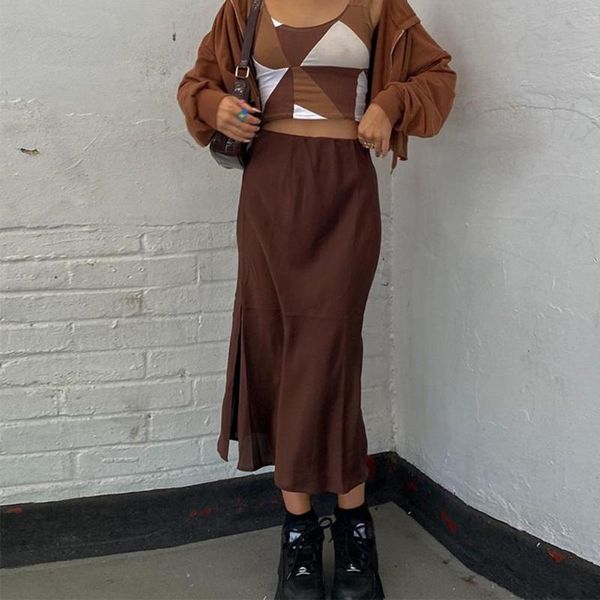 spring summer women skirt solid color slit hem polyester high waist loose long over-knee office skirts, Black
spring summer women skirt solid color slit hem polyester high waist loose long over-knee office skirts, Black