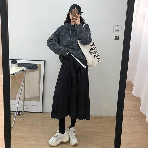 skirts spring and autumn women's casual solid color high-waist knitted pleated skirt, Black
skirts spring and autumn women's casual solid color high-waist knitted pleated skirt, Black