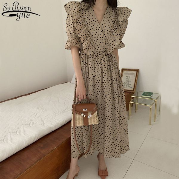 polka-dot ruffled v-neck chiffon dress short sleeve long vintage pleated women elegant 13705 210417, Black;gray
polka-dot ruffled v-neck chiffon dress short sleeve long vintage pleated women elegant 13705 210417, Black;gray