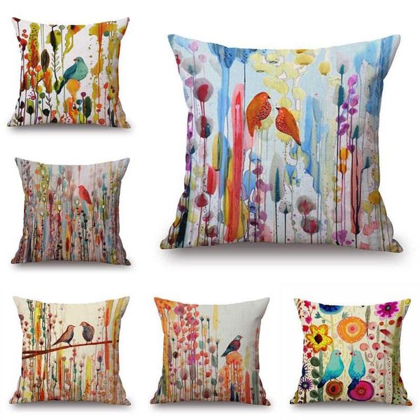 pillow case colorful, cushion waist bed cover cotton linen bird 18x18 home textile
pillow case colorful, cushion waist bed cover cotton linen bird 18x18 home textile