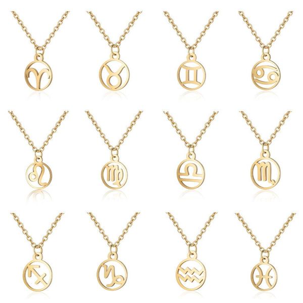 12 stainless steel constell pendant necklace silver gold zodiac horoscope sign necklace chains for women fashion jewelr
12 stainless steel constell pendant necklace silver gold zodiac horoscope sign necklace chains for women fashion jewelr