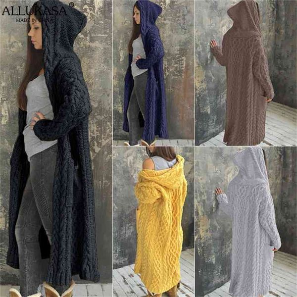 allukasa women's cardigan sweater coat solid color long sleeve knit hooded overcoat loose elegant plus size ladies warm sweaters 210914, White;black
allukasa women's cardigan sweater coat solid color long sleeve knit hooded overcoat loose elegant plus size ladies warm sweaters 210914, White;black