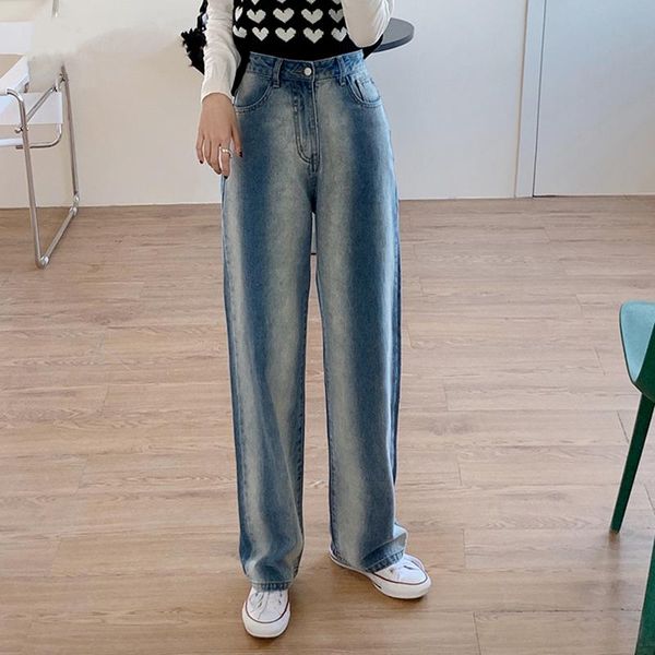 women's jeans 2021 autumn vintage gradient wide leg women casual pants full length female denim washed loose trousers mujer, Blue
women's jeans 2021 autumn vintage gradient wide leg women casual pants full length female denim washed loose trousers mujer, Blue