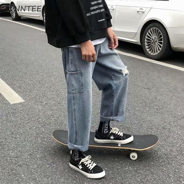 men's jeans ripped holes men couples plus size s-3xl vintage distressed cargo denim trousers side pockets baggy korean fashion autumn, Blue
men's jeans ripped holes men couples plus size s-3xl vintage distressed cargo denim trousers side pockets baggy korean fashion autumn, Blue