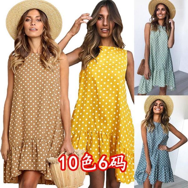 leosoxs summer o neck sleeveless bohemia women's dress fashion casual boho polka dot ruffles patchwork lady mini plus size dresses, Black;gray
leosoxs summer o neck sleeveless bohemia women's dress fashion casual boho polka dot ruffles patchwork lady mini plus size dresses, Black;gray
