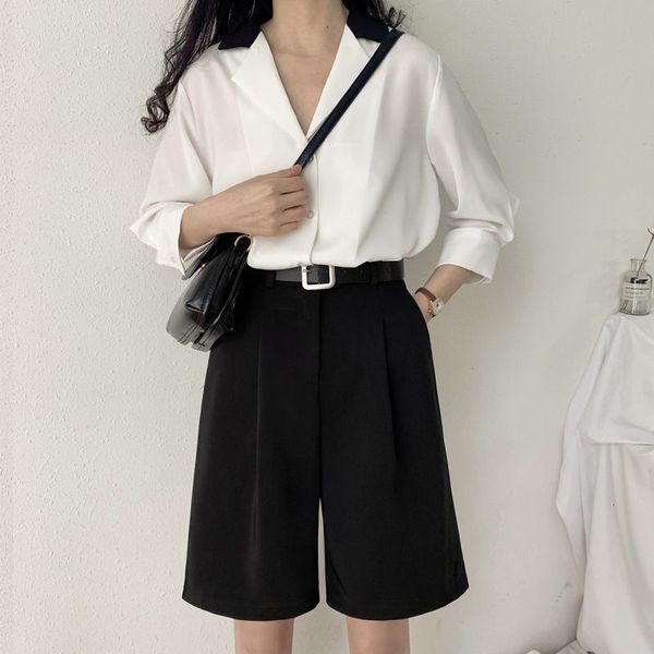 capris summer 2021 women's shorts 5-point pants loose thin coat high waist, Black;white
capris summer 2021 women's shorts 5-point pants loose thin coat high waist, Black;white