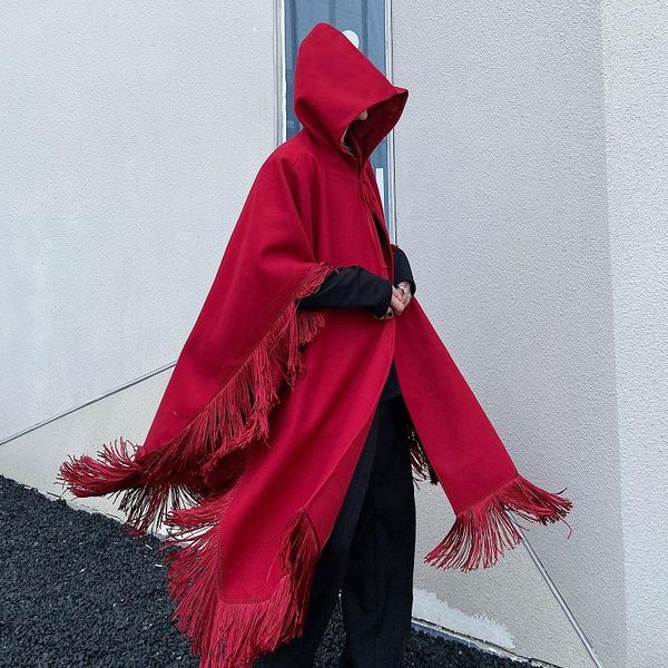 men's trench coats autumn black red woolen shawl trenchcoat men women vintage mid-length loose hooded cloak jacket halloween stage cl, Tan;black
men's trench coats autumn black red woolen shawl trenchcoat men women vintage mid-length loose hooded cloak jacket halloween stage cl, Tan;black