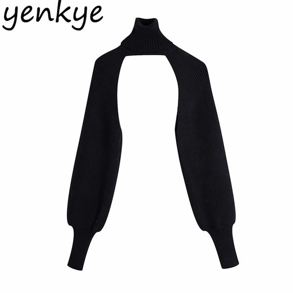 fashion women knit arm warmer turtleneck sweater lantern sleeve vintage black cropped jumper 210514, White;black
fashion women knit arm warmer turtleneck sweater lantern sleeve vintage black cropped jumper 210514, White;black