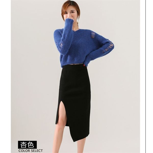 autumn winter women's skirt korean style solid color split knit slim irregular female bottom s gx462 210507, Black
autumn winter women's skirt korean style solid color split knit slim irregular female bottom s gx462 210507, Black