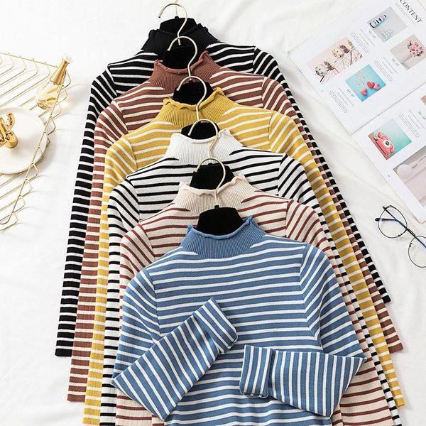 women's sweaters jujuge basic autumn winter stripe sweater pullover women female knitted slim long sleeve badycon knit top, White;black
women's sweaters jujuge basic autumn winter stripe sweater pullover women female knitted slim long sleeve badycon knit top, White;black