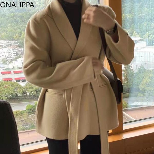 women's wool & blends onalippa 2021 women coats autumn winter retro temperament lapel one buckle lace-up long sleeves warm double-sided, Black
women's wool & blends onalippa 2021 women coats autumn winter retro temperament lapel one buckle lace-up long sleeves warm double-sided, Black