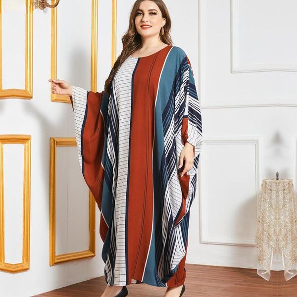 ethnic clothing large size oversize loose color stripe printed bat long sleeve robe muslim women's fashion temperament dress, Red
ethnic clothing large size oversize loose color stripe printed bat long sleeve robe muslim women's fashion temperament dress, Red