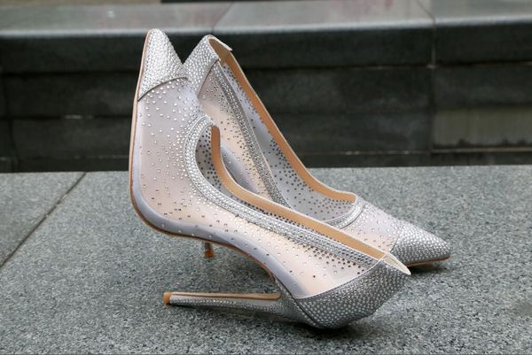 champagne crystal wedding shoes bride pointed toe mesh see through high stiletto heels pumps women real po dress, Black
champagne crystal wedding shoes bride pointed toe mesh see through high stiletto heels pumps women real po dress, Black