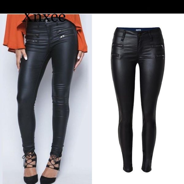 women's jeans autumn winter women low waist slim feet pu leather pants double zipper black denim trousers stitching fashion casual, Blue
women's jeans autumn winter women low waist slim feet pu leather pants double zipper black denim trousers stitching fashion casual, Blue