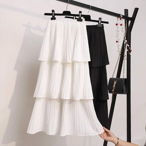 3 layered black white korean womens skirt style long summer pleated chiffon layer cake sun female
3 layered black white korean womens skirt style long summer pleated chiffon layer cake sun female
