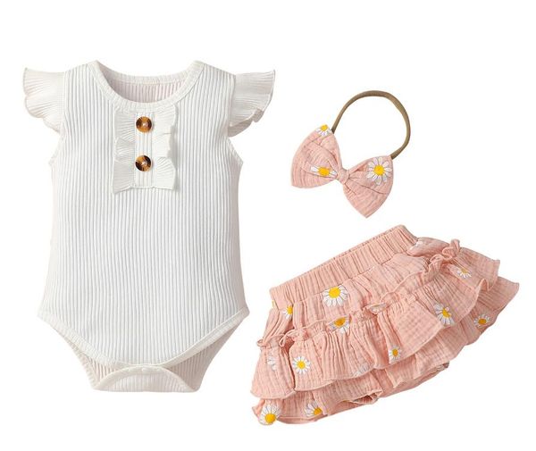 clothing sets baby girls ribbed clothes set, solid color sleeveless romper+daisy print skirt+bow-knot headband outfits summer, White
clothing sets baby girls ribbed clothes set, solid color sleeveless romper+daisy print skirt+bow-knot headband outfits summer, White