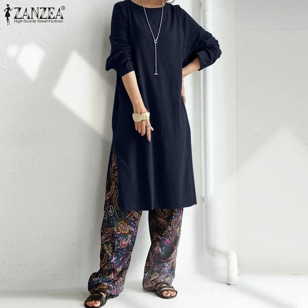 women's blouses & shirts elegant side split chemise women casual full sleeve o neck blouse autumn vintage solid long female holi, White 
women's blouses & shirts elegant side split chemise women casual full sleeve o neck blouse autumn vintage solid long female holi, White