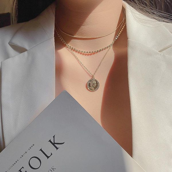 chains ins simple trend multi layer metal beauty head necklace temperament show slender girl clavicle chain, Silver
chains ins simple trend multi layer metal beauty head necklace temperament show slender girl clavicle chain, Silver