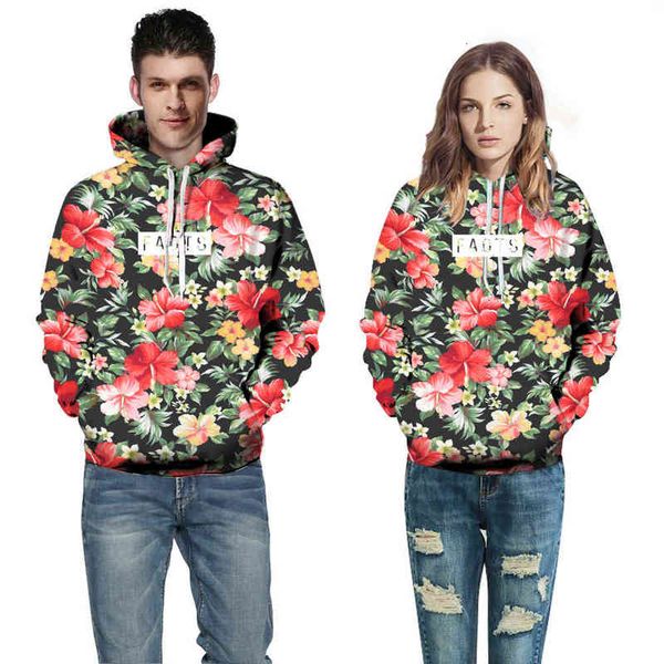 men's nnd women's sweatshirts flower digital printing leisure large couple hooded sweater men, Black
men's nnd women's sweatshirts flower digital printing leisure large couple hooded sweater men, Black