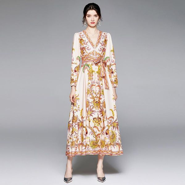 casual dresses 2021 printed runway maxi dress autumn women retro lantern sleeve office slim v-neck lace up long skinny party boho frock, Black;gray
casual dresses 2021 printed runway maxi dress autumn women retro lantern sleeve office slim v-neck lace up long skinny party boho frock, Black;gray