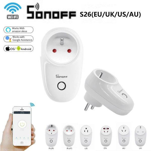 smart power plugs sonoff s26 wifi socket eu (e/f) us/uk/au/cn light switch outlet timer wireless remote work with alexa google home ifttt
smart power plugs sonoff s26 wifi socket eu (e/f) us/uk/au/cn light switch outlet timer wireless remote work with alexa google home ifttt