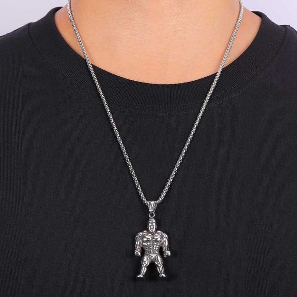 pendant necklaces punk metal muscle man necklace for men women stainless steel party jewelry gl0052, Silver
pendant necklaces punk metal muscle man necklace for men women stainless steel party jewelry gl0052, Silver