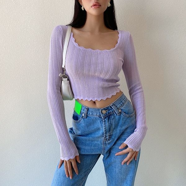 women's tracksuits spring and autumn square neck long sleeve t-shirt hollow lace retro knit women slim short crop cwpd, Gray
women's tracksuits spring and autumn square neck long sleeve t-shirt hollow lace retro knit women slim short crop cwpd, Gray