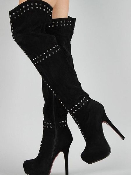 boots rivet over the knee platform suede black red stiletto thin high heel dress round toe custom made super boot
boots rivet over the knee platform suede black red stiletto thin high heel dress round toe custom made super boot