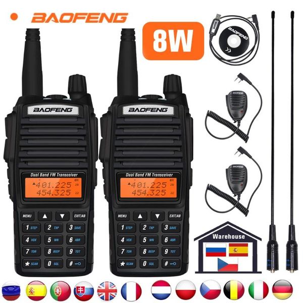2pcs baofeng uv-82 walkie talkie high power 8w 136-174mhz & 400-520mhz fm transceiver vhf uhf dual band two way ham cb radio
2pcs baofeng uv-82 walkie talkie high power 8w 136-174mhz & 400-520mhz fm transceiver vhf uhf dual band two way ham cb radio