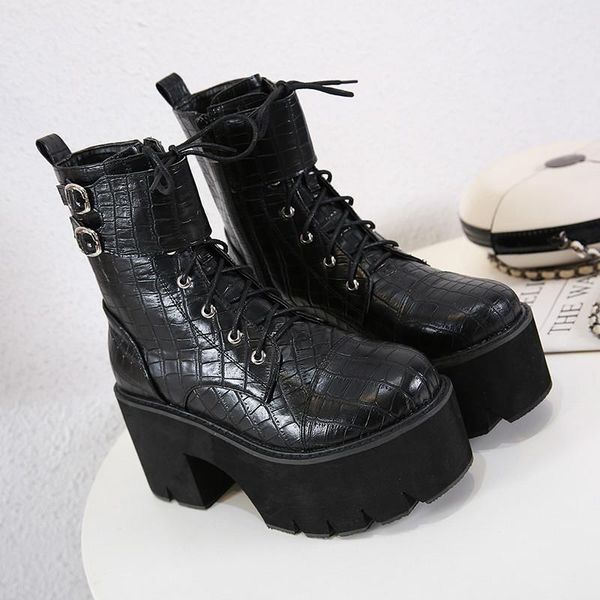 boots boussac crocodile pattern platform women round toe black punk goth buckle decoration high heel
boots boussac crocodile pattern platform women round toe black punk goth buckle decoration high heel