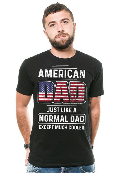american dad fathers day gift t-shirt mens funny shirt father's day shirt, White;black
american dad fathers day gift t-shirt mens funny shirt father's day shirt, White;black