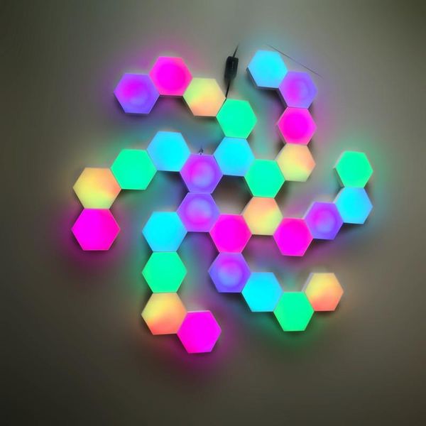 wall lamp 6/10pcs remote control aurora hexagonal modular honeycomb light diy smart music sensor quantum decoration
wall lamp 6/10pcs remote control aurora hexagonal modular honeycomb light diy smart music sensor quantum decoration