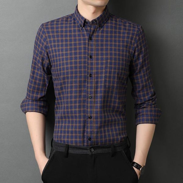 men's dress shirts 2021 men shirt spring long sleeve plaid casual cotton slim fit fashion camisa social chemise homme c735, White;black
men's dress shirts 2021 men shirt spring long sleeve plaid casual cotton slim fit fashion camisa social chemise homme c735, White;black