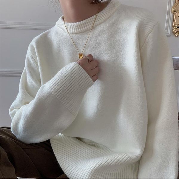 women's sweaters alien kitty 2021 autumn women knitted loose back split concise o-neck female pullovers warm casual all match, White;black
women's sweaters alien kitty 2021 autumn women knitted loose back split concise o-neck female pullovers warm casual all match, White;black