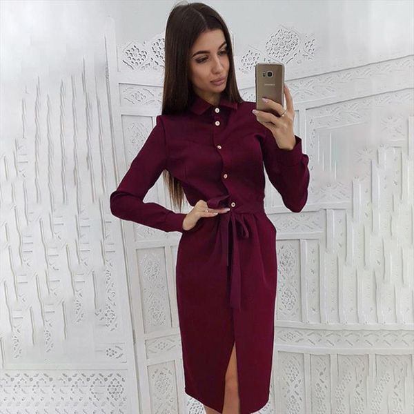 spring autumn long sleeve womens dress pencil shirt elegant sashes straight turn down collar button pockets for vestidos, Black;gray
spring autumn long sleeve womens dress pencil shirt elegant sashes straight turn down collar button pockets for vestidos, Black;gray