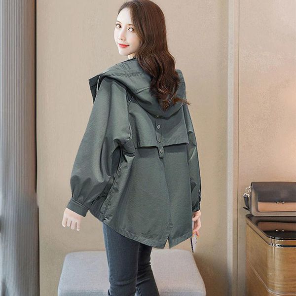 women's trench coats women windbreaker coat spring and autumn feminine hooded cold wind korean long sleeve loose trend, Tan;black
women's trench coats women windbreaker coat spring and autumn feminine hooded cold wind korean long sleeve loose trend, Tan;black