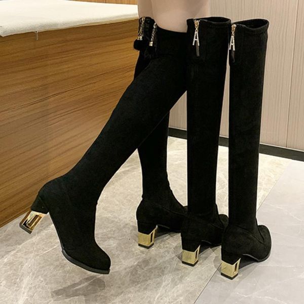 boots fashion winter shoes women thigh high 2021 autumn chunky heels suede over the knee, Black
boots fashion winter shoes women thigh high 2021 autumn chunky heels suede over the knee, Black