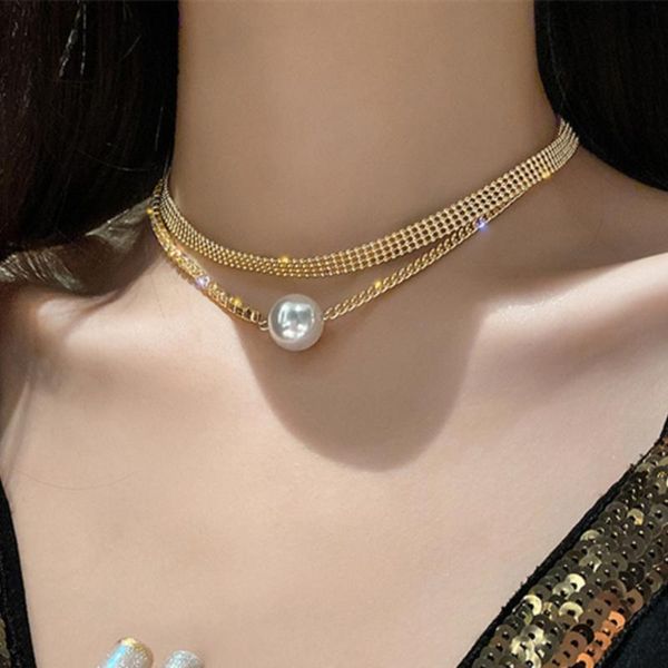 chokers 2021 temperament japanese and korean fashion ol women's party alloy pearl double layer personality clavicle chain necklace, Golden;silver
chokers 2021 temperament japanese and korean fashion ol women's party alloy pearl double layer personality clavicle chain necklace, Golden;silver