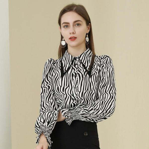 women's blouses & shirts spring zebra pattern long-sleeved lapel fashion niche design sense straight chiffon shirt ladies top, White
women's blouses & shirts spring zebra pattern long-sleeved lapel fashion niche design sense straight chiffon shirt ladies top, White