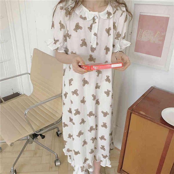 women's sleepwear summer couple homewear women nightgowns bear print cartoon pajamas set men sleepwear 2 piece soft crepe full cot, Black;red
women's sleepwear summer couple homewear women nightgowns bear print cartoon pajamas set men sleepwear 2 piece soft crepe full cot, Black;red