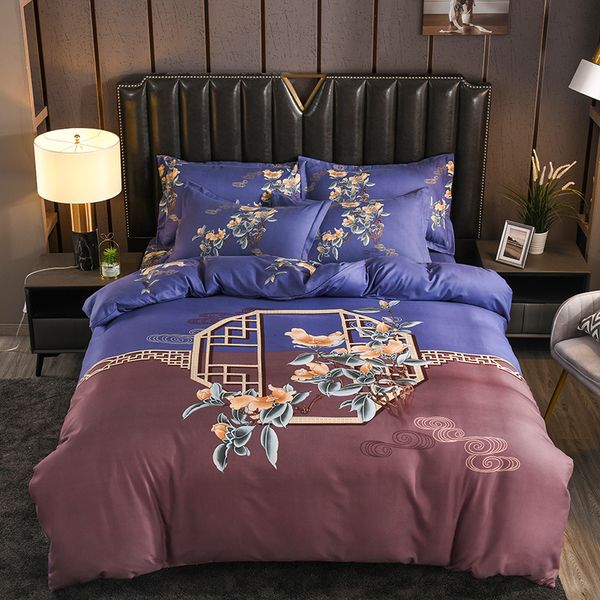 autumn and winter four piece of thickened ground wool plant cashmere large version flower set bedding