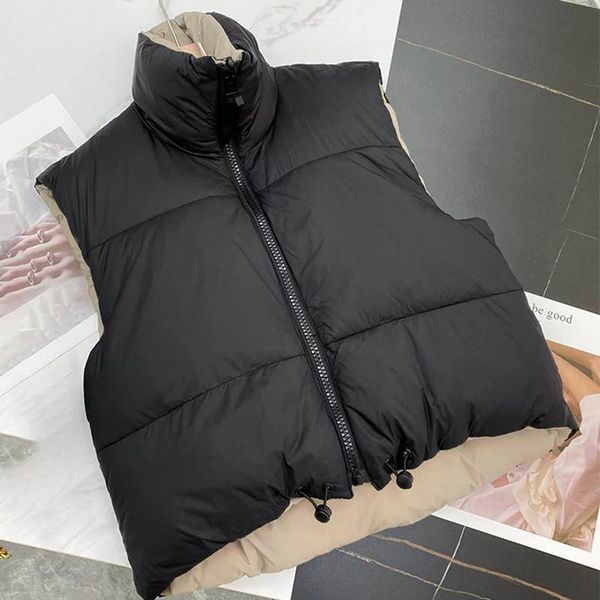 women's vests women warm sleeveless parkas waistcoats casual high collar vest jacket female outerwear short cotton reversible top, Black;white
women's vests women warm sleeveless parkas waistcoats casual high collar vest jacket female outerwear short cotton reversible top, Black;white