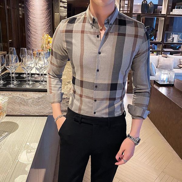men's casual shirts 2021 long sleeve plaid shirt, business wear, tight fitting, office and social use, White;black
men's casual shirts 2021 long sleeve plaid shirt, business wear, tight fitting, office and social use, White;black