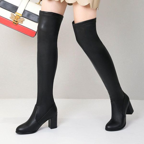 boots 2021 fashion pu leather over the knee women slip-on square high heels autumn shoes winter lady modern long, Black
boots 2021 fashion pu leather over the knee women slip-on square high heels autumn shoes winter lady modern long, Black
