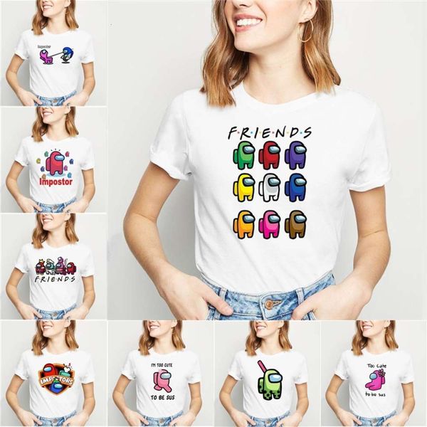 short sleeve t womens shirt summer casual breathable cartoon printed t-shirts crew neck game among us girls tees friends size s-xxxxl, White
short sleeve t womens shirt summer casual breathable cartoon printed t-shirts crew neck game among us girls tees friends size s-xxxxl, White