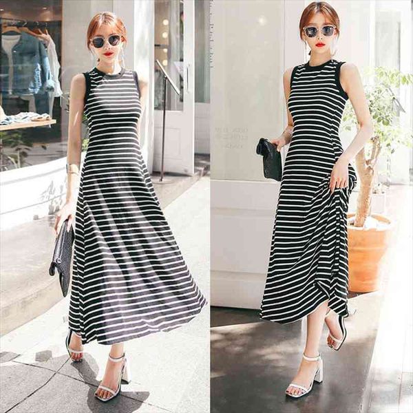 womens ladies beach style stripe sleeveless empire waistline sashes sundress summer holiday strappy long maxi summer dress, Black;gray
womens ladies beach style stripe sleeveless empire waistline sashes sundress summer holiday strappy long maxi summer dress, Black;gray