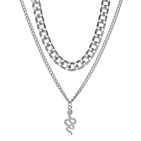 chokers punk snake double layer clavicle chain choker necklace for women men fashion necklaces trendy elegant chunky jewelry, Golden;silver
chokers punk snake double layer clavicle chain choker necklace for women men fashion necklaces trendy elegant chunky jewelry, Golden;silver