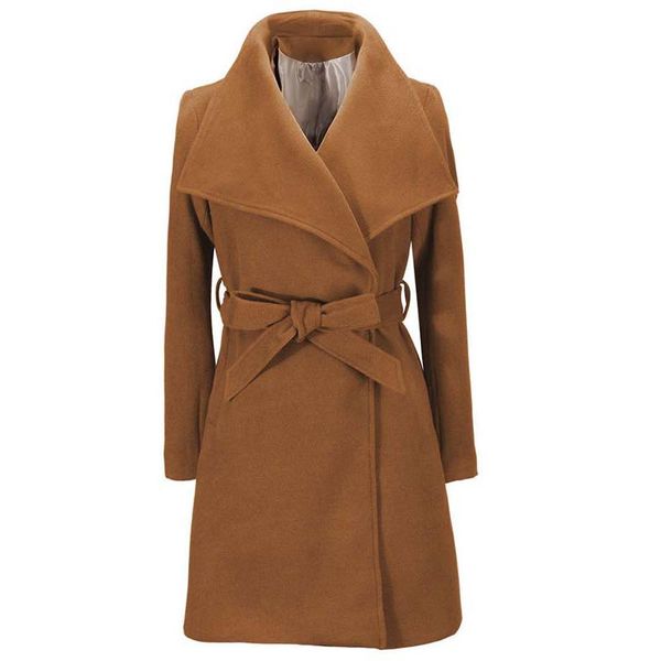 women's wool & blends elegant long coat winter warm lapel belted jackets solid color slim fit casual coats female style outerwear, Black
women's wool & blends elegant long coat winter warm lapel belted jackets solid color slim fit casual coats female style outerwear, Black
