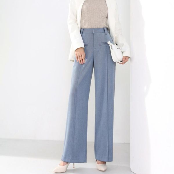 women's pants & capris 2021 autumn winter ol high waist wide leg suit women light blue loose large size fashion flat baggy trousers dro, Black;white
women's pants & capris 2021 autumn winter ol high waist wide leg suit women light blue loose large size fashion flat baggy trousers dro, Black;white